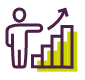 Icon Figur und aufsteigendes Säulendiagramm