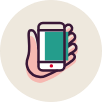 Icon Rückruf – Mobiltelefon in Hand