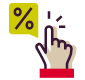 Icon Finger tippt auf Prozentzeichen