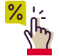  Icon Topzins mit Nachrangabrede – Hand zeigt auf Prozentzeichen