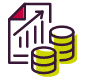  Icon Zuwachssparen – Geldmünzen und ansteigender Graph